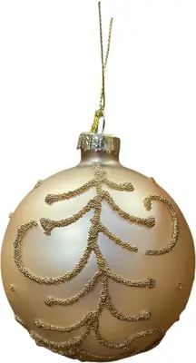 Glazen kerstbal tak 8cm goud