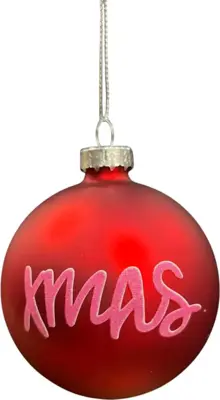 Glazen kerstbal xmas 8cm rood
