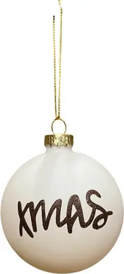 Glazen kerstbal xmas 8cm wolwit