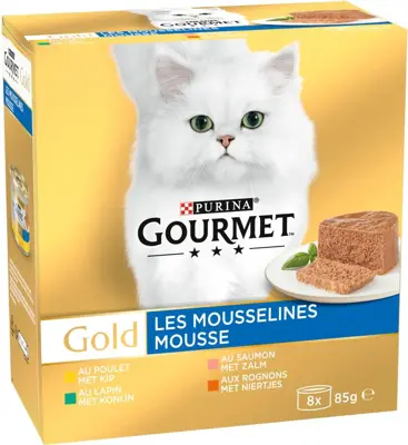 Gold mousse kip&zalm&konijn 8x85g - afbeelding 5