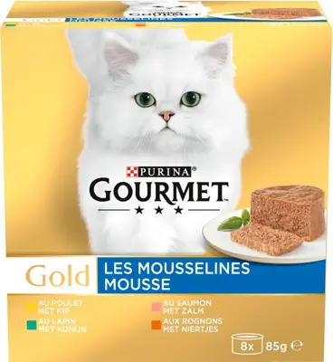 Gold mousse kip&zalm&konijn 8x85g - afbeelding 3