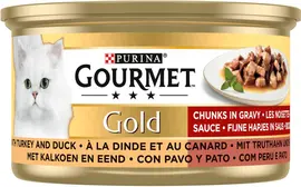 GOURMET™ Gold Fijne Hapjes in Saus met kalkoen & eend kattenvoer 85g - afbeelding 3