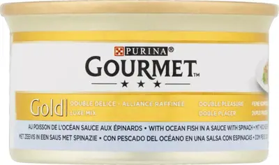 Gourmet Gold luxe mix in saus zeevis & spinazie 85g