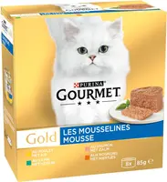 GOURMET™ Gold Mousse met Kip, Zalm, Niertjes, Konijn kattenvoer 8x85g - afbeelding 5