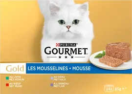 Gourmet Gold mousse multipack rund, konijn, kalf, lam 24 x 85g - afbeelding 2