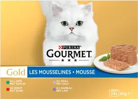 Gourmet Gold mousse multipack rund, konijn, kalf, lam 24 x 85g - afbeelding 2