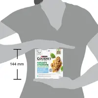 GOURMET Nature's Creations Mini Filets, rijk aan Zeevis, gegarneerd met spinazie en rijst, Rijk aan Tonijn, gegarneerd met rijst en tomaten? nat kattenvoer, 85g - afbeelding 5