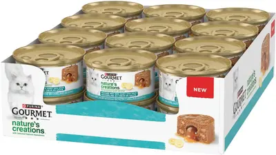 GOURMET Nature's Creations Mousse met een Hart van Saus, Rijk aan Kabeljauw met pastinaak, nat kattenvoer, 85g - afbeelding 3