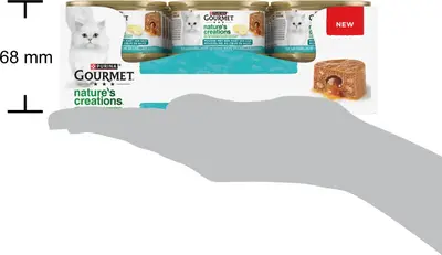 GOURMET Nature's Creations Mousse met een Hart van Saus, Rijk aan Kabeljauw met pastinaak, nat kattenvoer, 85g - afbeelding 7