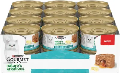 GOURMET Nature's Creations Mousse met een Hart van Saus, Rijk aan Kabeljauw met pastinaak, nat kattenvoer, 85g - afbeelding 2