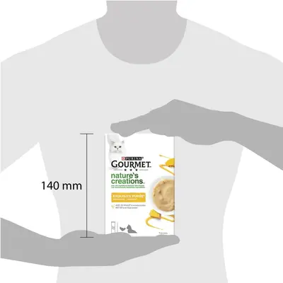 GOURMET Nature's Creations Puree met Kip en een vleugje Pompoen kattensnacks 5x10g - afbeelding 6