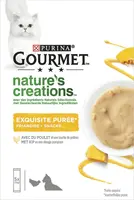 GOURMET Nature's Creations Puree met Kip en een vleugje Pompoen kattensnacks 5x10g - afbeelding 1