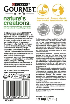 GOURMET Nature's Creations Puree met Kip en een vleugje Pompoen kattensnacks 5x10g - afbeelding 4