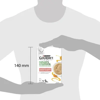 GOURMET Nature's Creations Puree met Zalm en een vleugje Wortel kattensnacks 5x10g - afbeelding 6