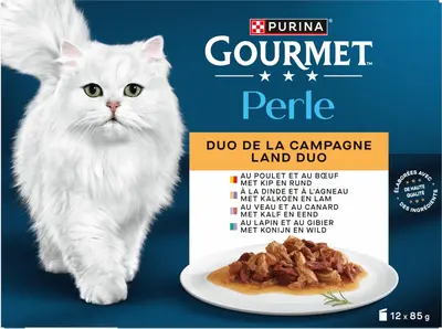 Gourmet Perle Land Duo Kip, Kalf & Kalkoen kattenvoer - afbeelding 5
