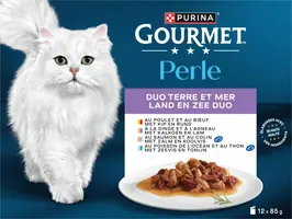 GOURMET Perle Land en Zee Duo Mini Filets in Saus kattenvoer 12x85g - afbeelding 1