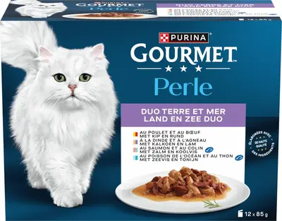 GOURMET Perle Land en Zee Duo Mini Filets in Saus kattenvoer 12x85g - afbeelding 3