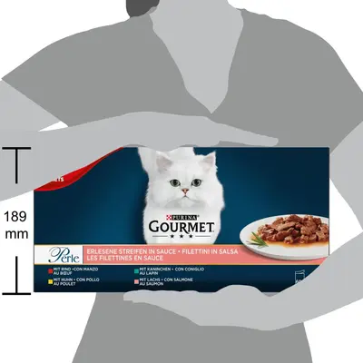 GOURMET™ Perle Mini Filets in saus met Kip, Rund, Konijn, Zalm kattenvoer 60x85g - afbeelding 5
