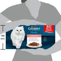 GOURMET Perle Mini Filets in Saus met Rund, Kip, Konijn, Zalm kattenvoer 60x85g - afbeelding 4