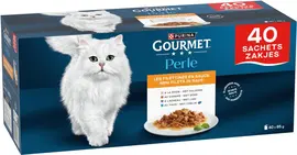 GOURMET PERLE Mini Filets in Saus, Volwassen Nat Kattenvoer met Eend, met Lam, Tonijn, met Kalkoen 40x85g Zakjes - afbeelding 5