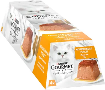 GOURMET™ Revelations™ Mousse met Kip en overgoten met saus kattenvoer 4x57g - afbeelding 1