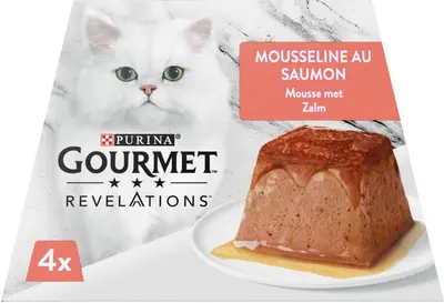 GOURMET™ REVELATIONS™ Mousse met Zalm en overgoten met saus kattenvoer 4x57g - afbeelding 4