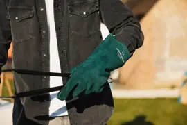 Gusta BBQ handschoenen suède groen set 2 stuks - afbeelding 2