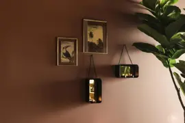 Gusta theelichthouder wandhanger 18 cm zwart - afbeelding 2