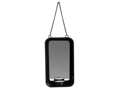 Gusta theelichthouder wandhanger 18 cm zwart - afbeelding 1