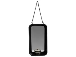 Gusta theelichthouder wandhanger 18 cm zwart - afbeelding 1