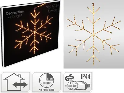 H&S LED Sneeuwvlok 550 LED Ø 57 cm extra warm wit - afbeelding 4