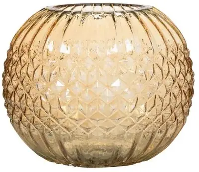 Hakbijl Glas vaas glas amina 25x20cm amber - afbeelding 1