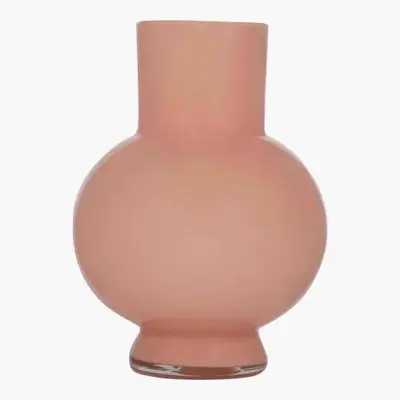 Hakbijl Glas vaas glas deborah 20x26cm zacht roze