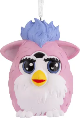Hallmark kunststof kerstbal furby pink 7.5cm multi