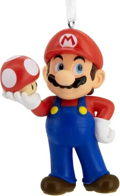 Hallmark kunststof kerstbal Mario 7cm multi