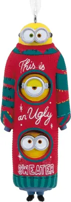 Hallmark kunststof kerstbal minions 8.5cm multi