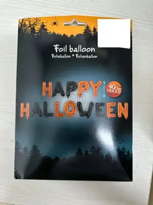Halloween ballon 'happy halloween' 40cm oranje, zwart 