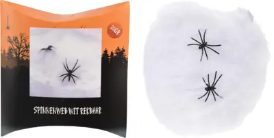 Halloween figuur spinnenweb met twee spinnen wit