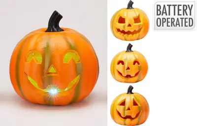 Halloween figuur spook pompoen led 20cm oranje 