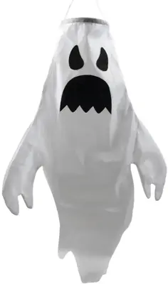 Halloween hanger geest 110cm wit  - afbeelding 1