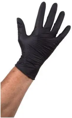 Handschoenen nitril zwart maat M 100st - afbeelding 1