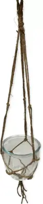 Hangpot glas jute net 12x15 cm
