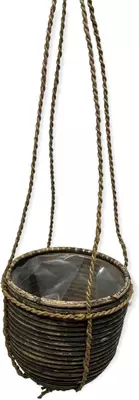Hangpot rotan 18x16 cm blackwash