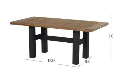 Hartman dining tuintafel sophie yasmani vintage brown 180x95x76cm carbon black - afbeelding 2