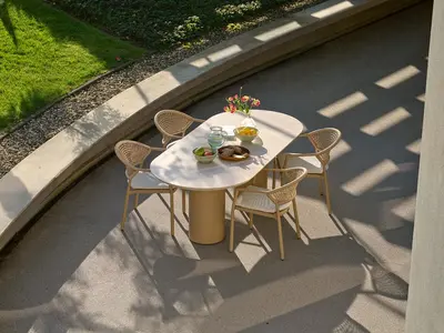Hartman dining tuintafel valencia 220x100x75cm capuccino - afbeelding 3