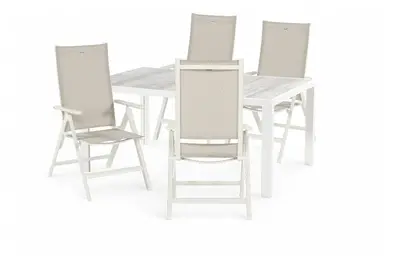 Hartman diningset tanger 168 aruba verstelbaar royal white - afbeelding 1
