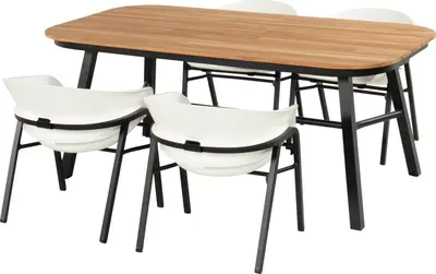 Hartman diningset tubb teak royal white - afbeelding 2