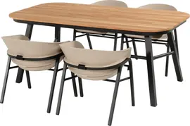 Hartman diningset tubb teak soft taupe - afbeelding 1