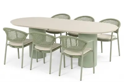 Hartman diningset valencia 220 taragona soft green - afbeelding 1