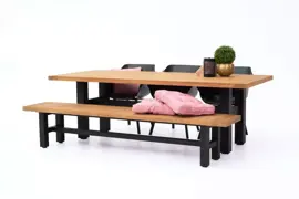 Hartman diningset yasmani natural element bench carbon black - afbeelding 1
